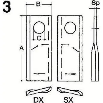 Sekačka nože rotorů,levý