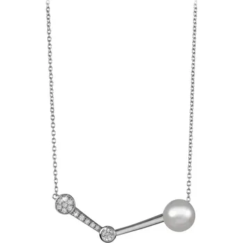 Módní doplněk Stříbrný náhrdelník s říční perlou Silver Cat SC337