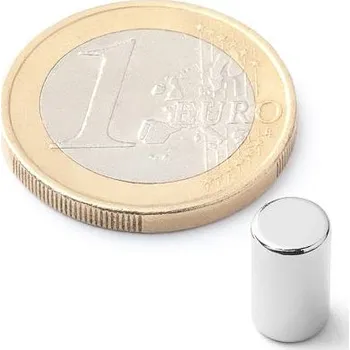 Dekorativní magnet Neodymový tyčový magnet Ø&nbsp;6&nbsp;mm, v.&nbsp;10&nbsp;mm, do&nbsp;150&nbsp;°C, síla 1,3&nbsp;kg