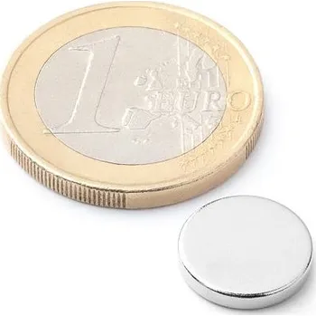 Dekorativní magnet Neodymový magnet kotouč Ø&nbsp;12&nbsp;mm, v.&nbsp;2&nbsp;mm, síla 1,6&nbsp;kg