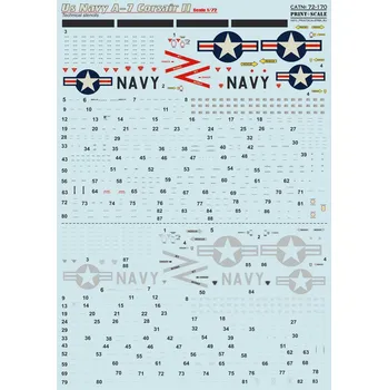 Plastikový model Print Scale 1/72 A-7 Corsair II US Navy technical stencils