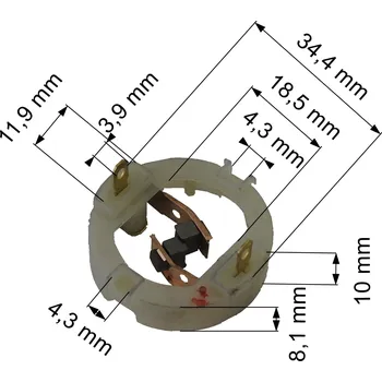 Zábradlí 198 uhlíkové kartáče 3,6 x 5,5 mm včetně držáku