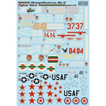 Plastikový model Print Scale 1/72 Yakovlev Yak-9 (wet decals)