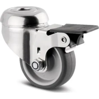 Dvoukolový ruční vozík Nerezové přístrojové kolečko PJO 50, otočné s brzdou,středový šroub