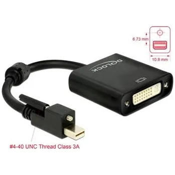 Video kabel Delock Adaptér mini Displayport 1.2 samec se šroubky > DVI samice 4K aktivní černý