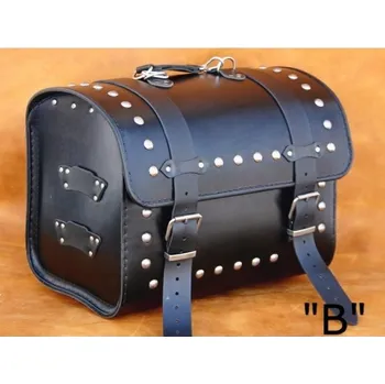 Zavazadlo na motocykl Kožený moto kufr K2, 26L - bez nýtů / 2x boční kapsička