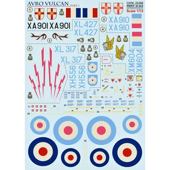 Plastikový model Print Scale 1/72 Avro Vulcan Part 1 (wet decals)