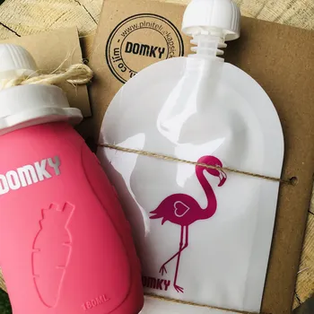 dětská jídelní sada DOMKY Růžový balíček s plameňákem