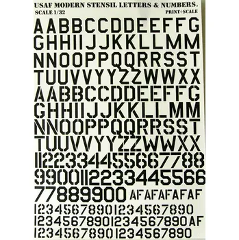 Plastikový model Print Scale 1/32 USAF modern stencil letters&numbers (BLACK)