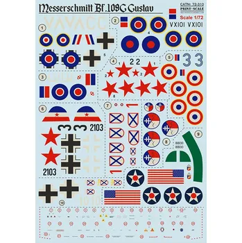 Plastikový model Print Scale 1/72 Messerschmitt Bf 109G Gustav (wet decals)