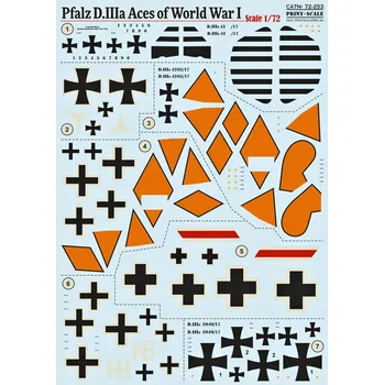 Plastikový model Print Scale 1/72 Pfalz D.IIIa Aces of WWI (wet decals)