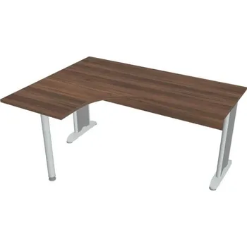 Kancelářský vozík HOBIS kancelářský stůl pracovní tvarový, ergo pravý - CE 60 P, ořech + doprava zdarma