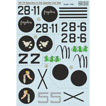 Plastikový model Print Scale 1/48 SM-79 Sparviero in Spanish Civil War (decals)