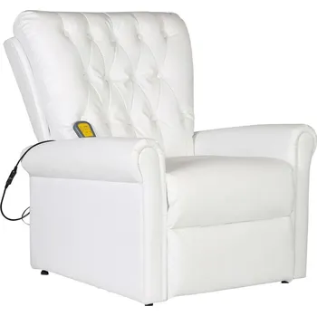 Masážní křeslo vidaXL Masážní křeslo bílé umělá kůže