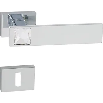 Dveřní kování Rozetová klika TUPAI kování TI - LINHA 5 SW1 - RT 3270RT mosaz Provedení: madlo fix/kl. levá + PZ rozety 52 x 52 mm, Povrch: OC -Chrom lesklý (03) 8584138232356