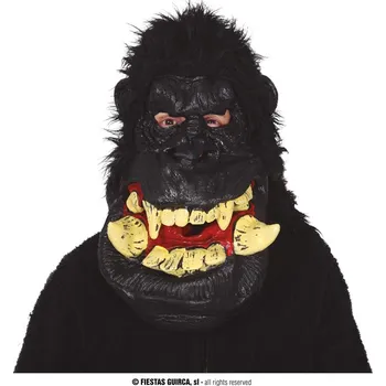 Karnevalová maska Guirca Fiestas Španělsko Latexová maska gorily s vlasy extra