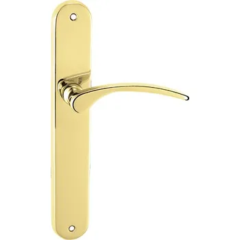 Dveřní kování Štítová klika M&P kování LAURA mosaz Provedení: klika/klika bez otvoru, Povrch: OLV - Mosaz leštěná a lakovaná 8584138406542