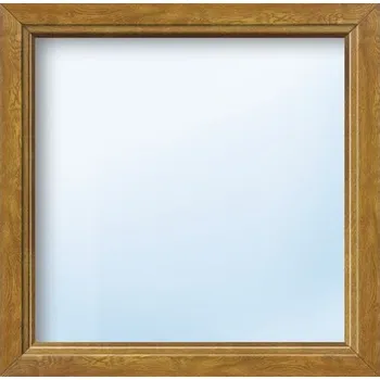 Okno Plastové okno fixní zasklení ARON Basic bílé/zlatý dub 1100 x 1050 mm (neotevíratelné)
