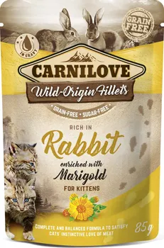 Krmivo pro kočku Carnilove Cat Pouch Kitten Rabbit/Marigold 85 g
