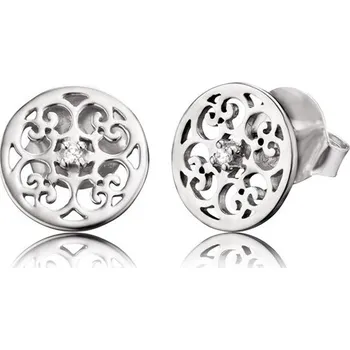 Náušnice Náušnice ENGELSRUFER s ornamentem stříbrné se zirkony s puzetou ERE-ORNA-ZI-ST