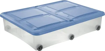 Úložný box Tontarelli Stockbox s víkem 61 l transparentní/modrá