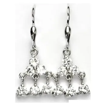 Náušnice Stříbrné náušnice, náušnice na klapku, náušnice se zirkony, 3,96 g