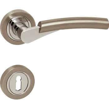 Dveřní kování Rozetová klika BALI - R mosaz, nerez Provedení: klika na eurookno pravá, Povrch: OC / ONS - Chrom lesklý / nikl broušený 8584138079487