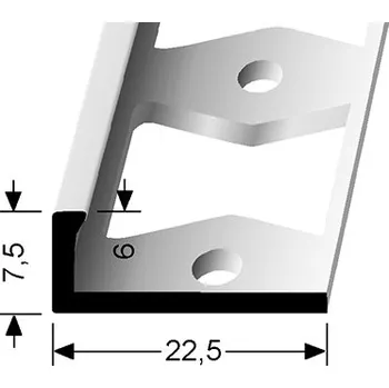 Stavební profil Ukončovací lišta L ohebná 6 mm (d.2,5m) šroubovací | Küberit 307 G Provedení: přírodní F0 21907104