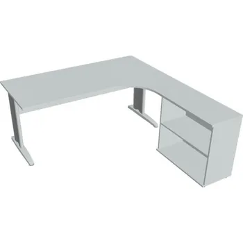 Kancelářský vozík HOBIS kancelářský stůl pracovní, sestava levá - CE 1800 H L, šedá + doprava zdarma