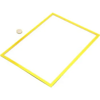 Magnetický rámeček na papír A4 – žlutý, s výřezem pro psaní