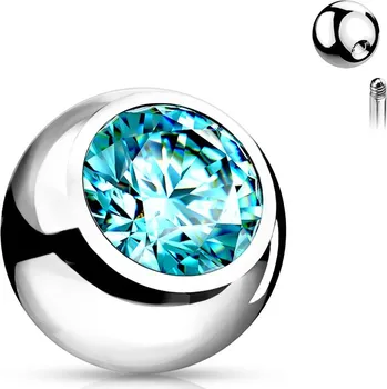 Piercing Šperky4U Náhradní kulička se zirkonem 1,6 x 5 mm - ND024Q-1605