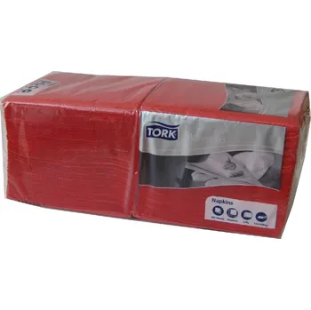 Papírový ubrousek Tork Ubrousky červené 24x24 cm 200 ks