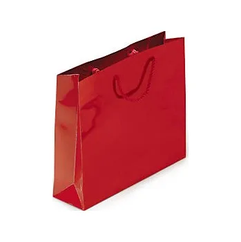 Dárková taška Dárková taška z lesklého papíru červená 190x270x100 mm - Balení po 1 ks