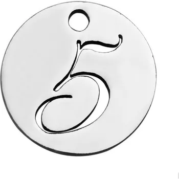 Šperk Šperky4U Drobný kulatý ocelový přívěšek - číslice - OK1172-5