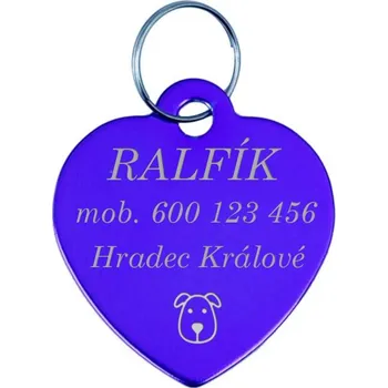 psí známka Šperky4U Hliníková psí známka srdce - PZ002-DB