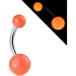 Šperky4U Svítící piercing do pupíku - banánek - BA01082-O