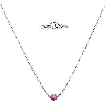 Náhrdelník NUBIS® Ocelový opálový náhrdelník - kulička 5 mm - NBP60-OP39