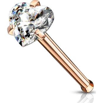 Piercing Šperky4U Zlacený piercing do nosu srdíčko - N0135RD