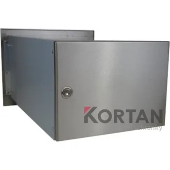 Poštovní schránka 1x poštovní schránka B-242 k zazdění do sloupku + čelní deska s 2x zvonkem - NEREZ / šedá