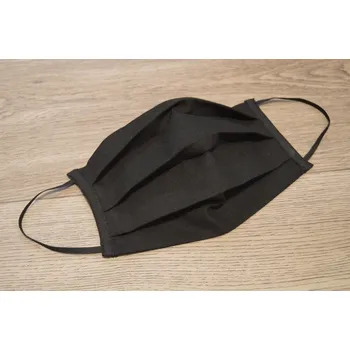 rouška Šatoli.cz Černá bavlněná dvouvrstvá rouška - skládaná