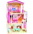 Domeček pro panenku BINO Dům pro panenky s vybavením květovaný