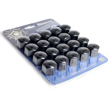 Samolepicí dekorace na vozidlo Sada krytek na kolové šrouby nebo matice BIMECC, černé , BVC19-000, 19mm