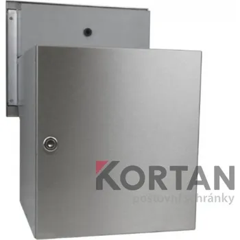 Poštovní schránka 1x poštovní schránka F-042 k zazdění do sloupku + čelní deska s 2x zvonkem a HM ABB - NEREZ