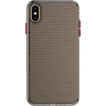 Pouzdro na mobilní telefon Transparentní kryt se strukturou plástve pro iPhone XS Max - černý