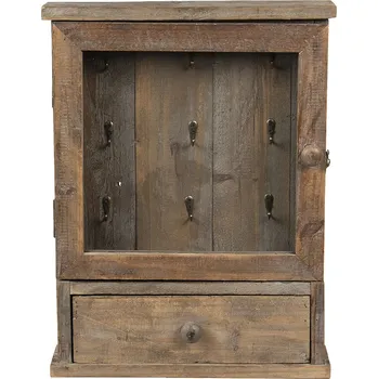 Skříňka na klíč Clayre & Eef Dřevěná retro skříňka na klíče 36 x 9 x 47 cm