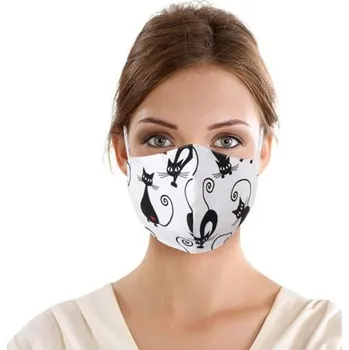 rouška Bellatex bavlněná rouška na gumičku s vnitřní kapsou Kočičky