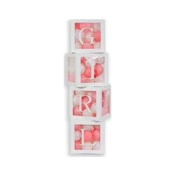 Balónek Dekorativní boxy na balónky GIRL - Baby shower - 4 ks