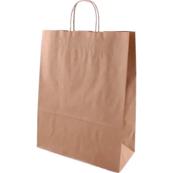 Dárková taška Taška 32*14*42 cm, kroucené držadlo, hnědý recykl 100 g