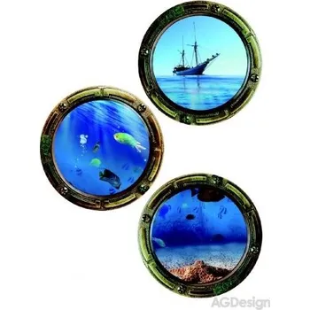 Samolepící dekorace Samolepka na zeď lodní okna 65 x 85 cm F 1032