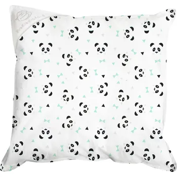 Povlečení Eva Kiedroňová Povlak - Polštář - 30x30 - Malý - Zoo panda zelený s bílou